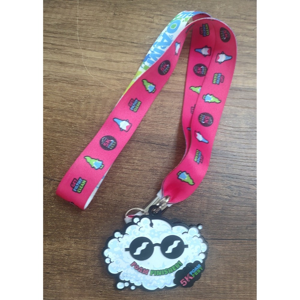 5K Foam Fest Finisher's Medal Award Lanyard Z32